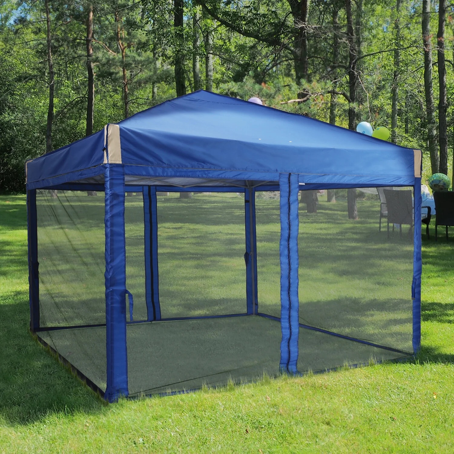 YUONAO 10x10 ft Pop Up Canopy Tent with Mesh Sidewalls, Portable Outdoor Shade Tent, Waterproof UV-Resistant Folding Gazebo for Backyard, Patio, Camping, Party(Beige) - Image 32