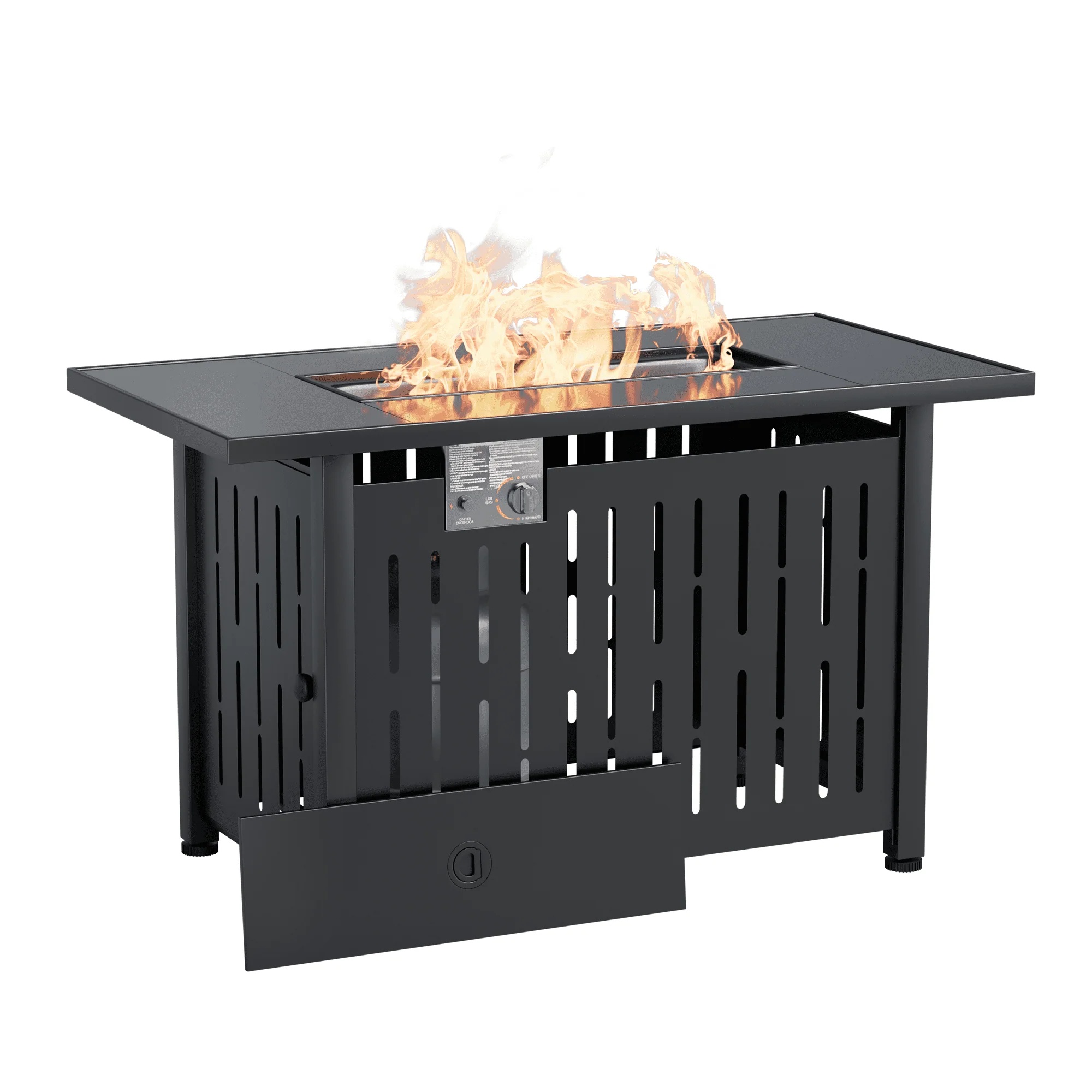 Homall Patio 43 inch Propane Gas Fire Table 50000 BTU Outdoor Wicker Fire Tables with Glass Beads - Image 2