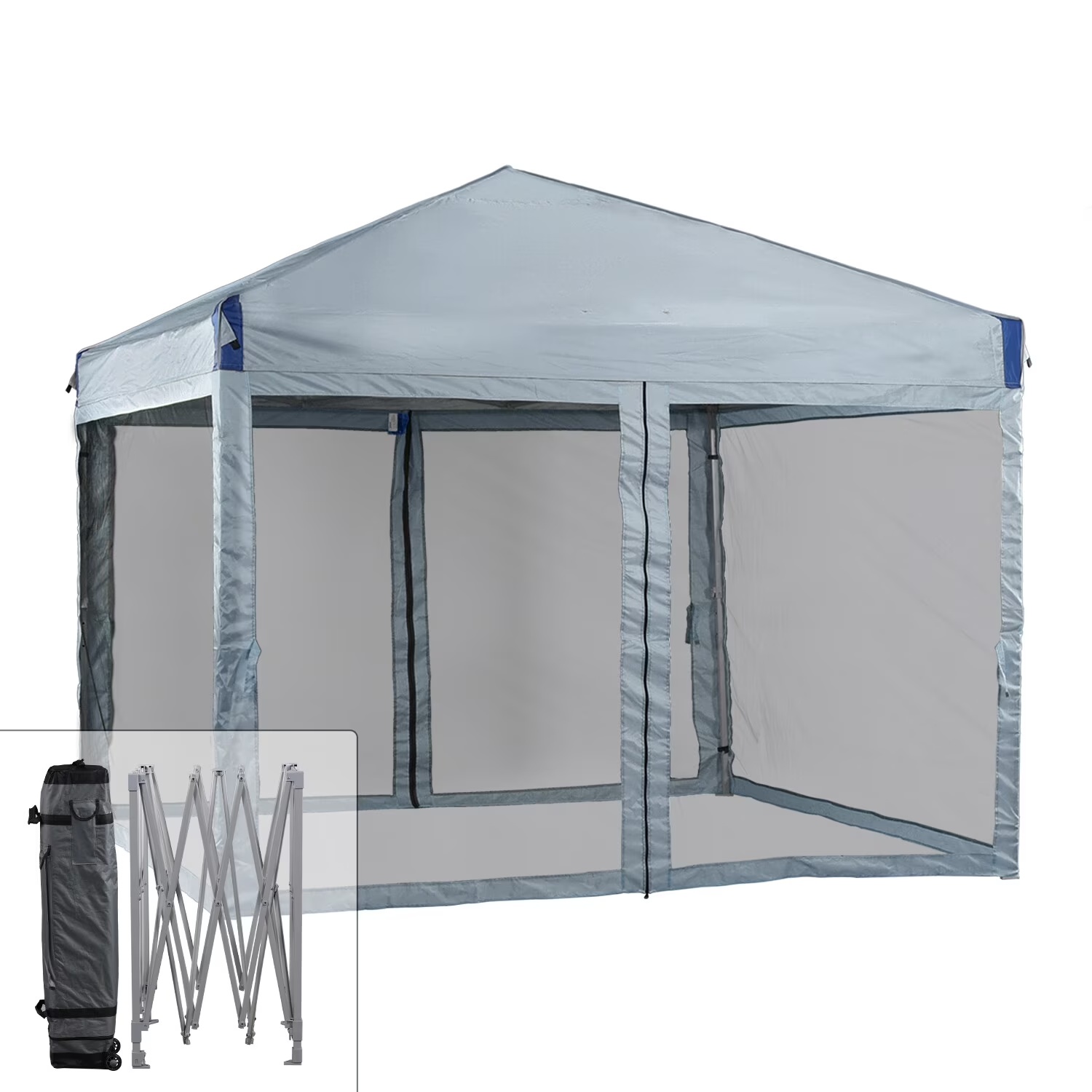 YUONAO 10x10 ft Pop Up Canopy Tent with Mesh Sidewalls, Portable Outdoor Shade Tent, Waterproof UV-Resistant Folding Gazebo for Backyard, Patio, Camping, Party(Beige) - Image 5
