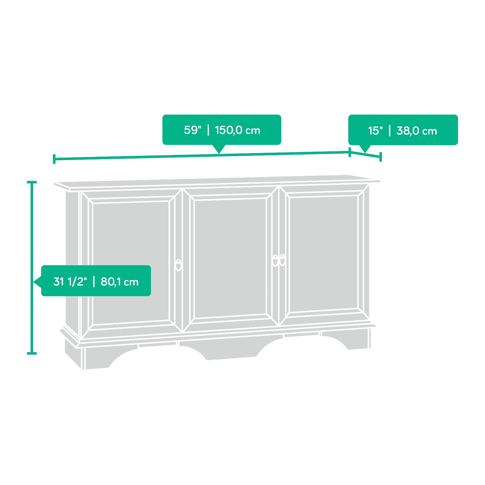 Sauder Viabella Storage Cabinet, Curado Cherry Finish - Image 6