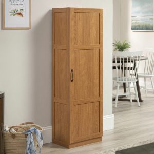 Sauder Storage Cabinet, Highland Oak Finish