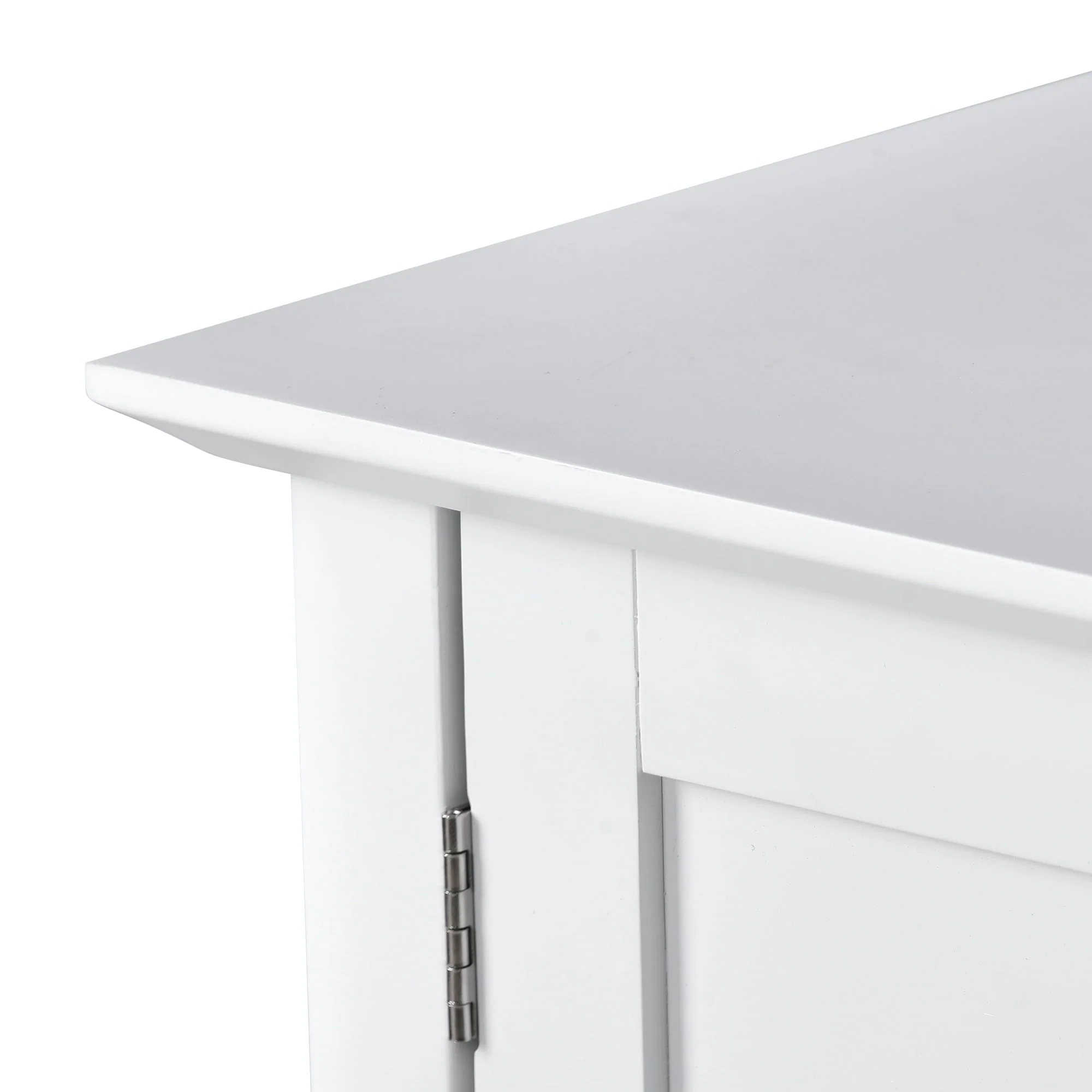 Modern Storage Cabinet, BUG HULL 44.9" Wide Solid Wood Sideboard Buffet Table, Console Table with 3 Doors and Drawers, White - Image 5