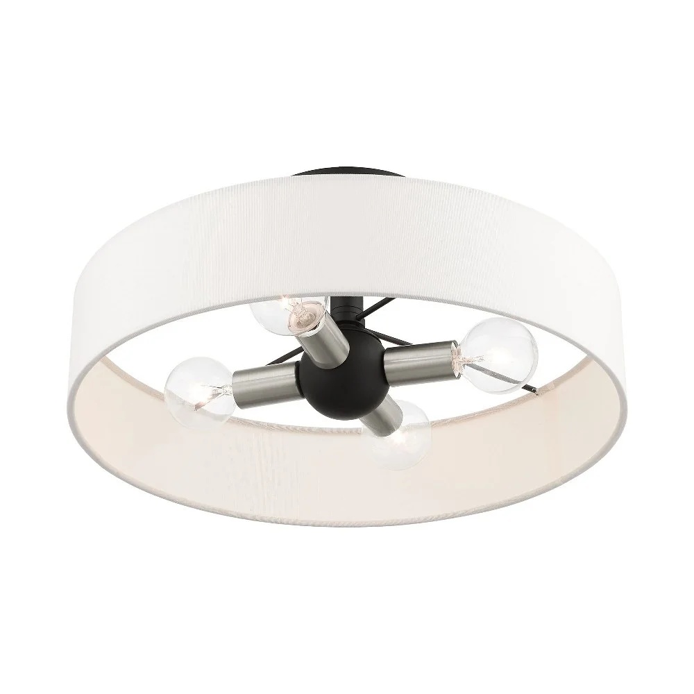 46927-91-Livex Lighting-Venlo - 4 Light Semi-Flush Mount In Timeless Style-6 Inches Tall and 14 Inches Wide-Brushed Nickel Finish - Image 6