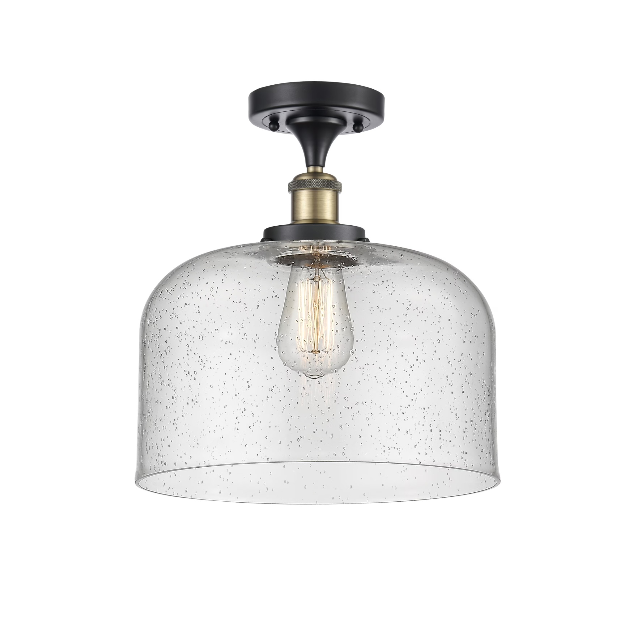 Innovations Lighting Ballston Urban Bell - 1 Light 12" Semi-Flush Mount Brushed Brass/Matte White - Image 30