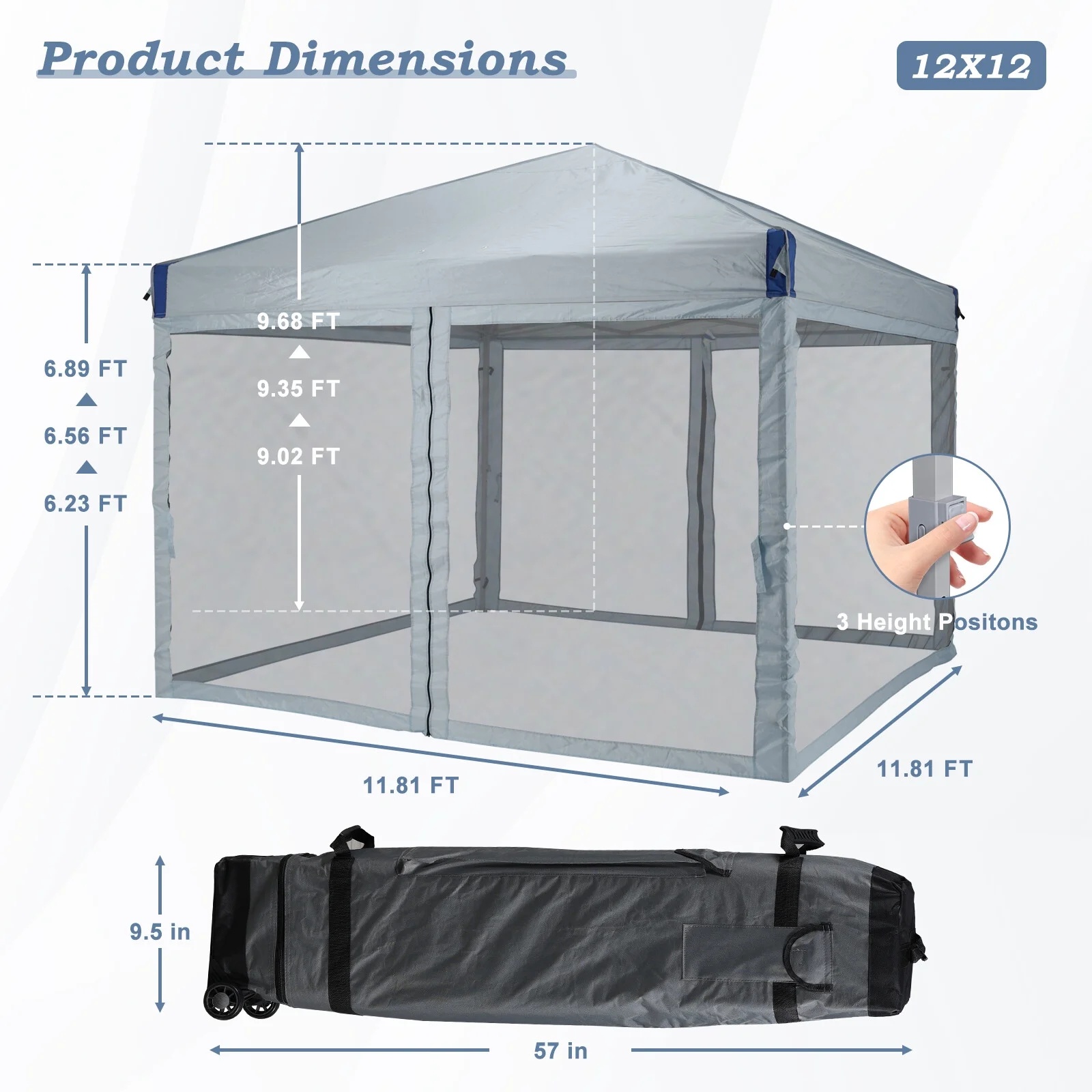 YUONAO 10x10 ft Pop Up Canopy Tent with Mesh Sidewalls, Portable Outdoor Shade Tent, Waterproof UV-Resistant Folding Gazebo for Backyard, Patio, Camping, Party(Beige) - Image 23