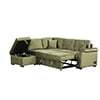 Churanty Upholstery Sleeper Sectional Sofa Pull Out Bed with Storage Chaise,Gray - Image 10