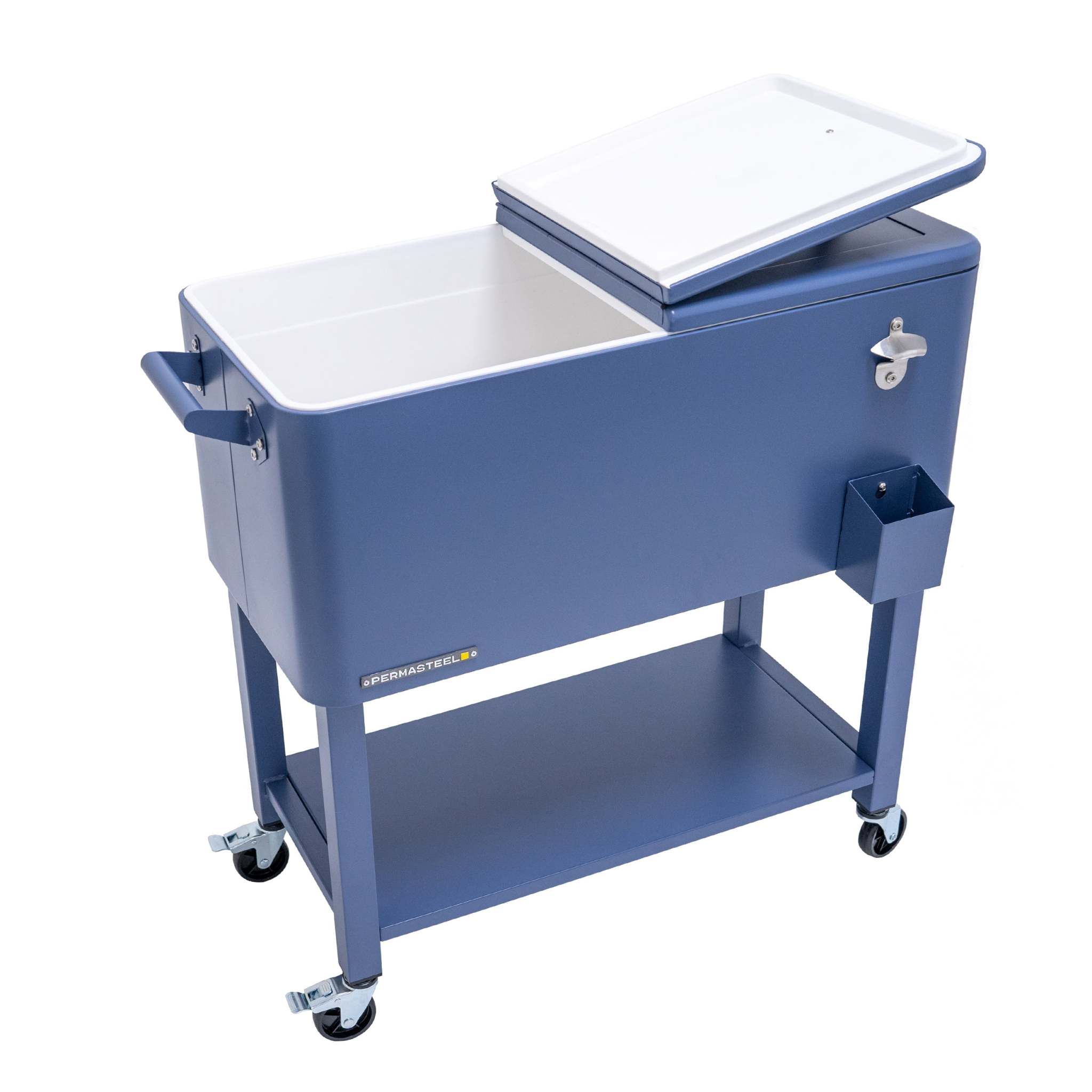 Permasteel 80-Qt Outdoor Steel Patio Cooler with Removable Basin, Rolling Cooler with Wheels, Teal Green - Image 75