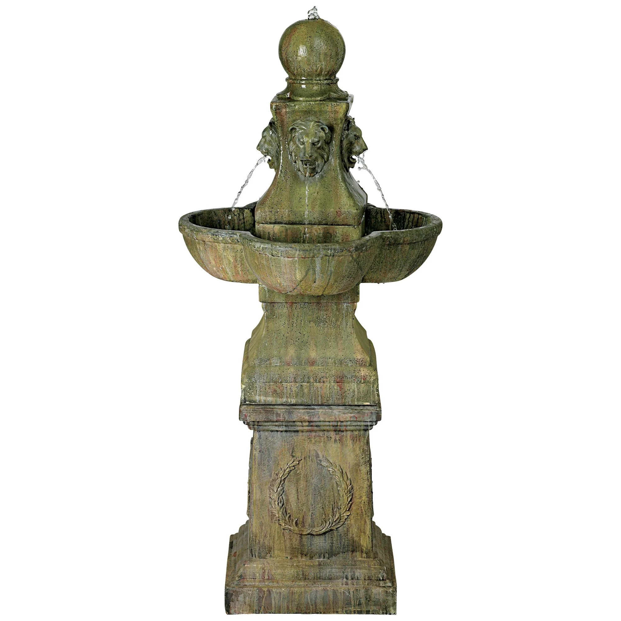 Royal Lion 54" High Large Italian Outdoor Decor Faux Stone Floor Fountain Pedestal Outside Garden Patio Yard - Image 4