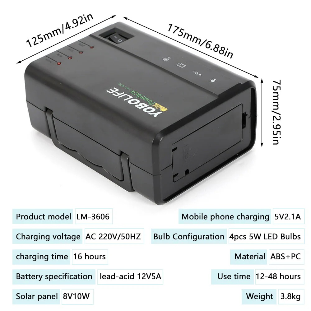 Generator, DFITO Portable Power Station Solar Generator with Solar Panels, Supply Energy Storage Kit USB Port Kit, Portable Power Bank for Camping Outdoor Family Rv Emergency - Image 7