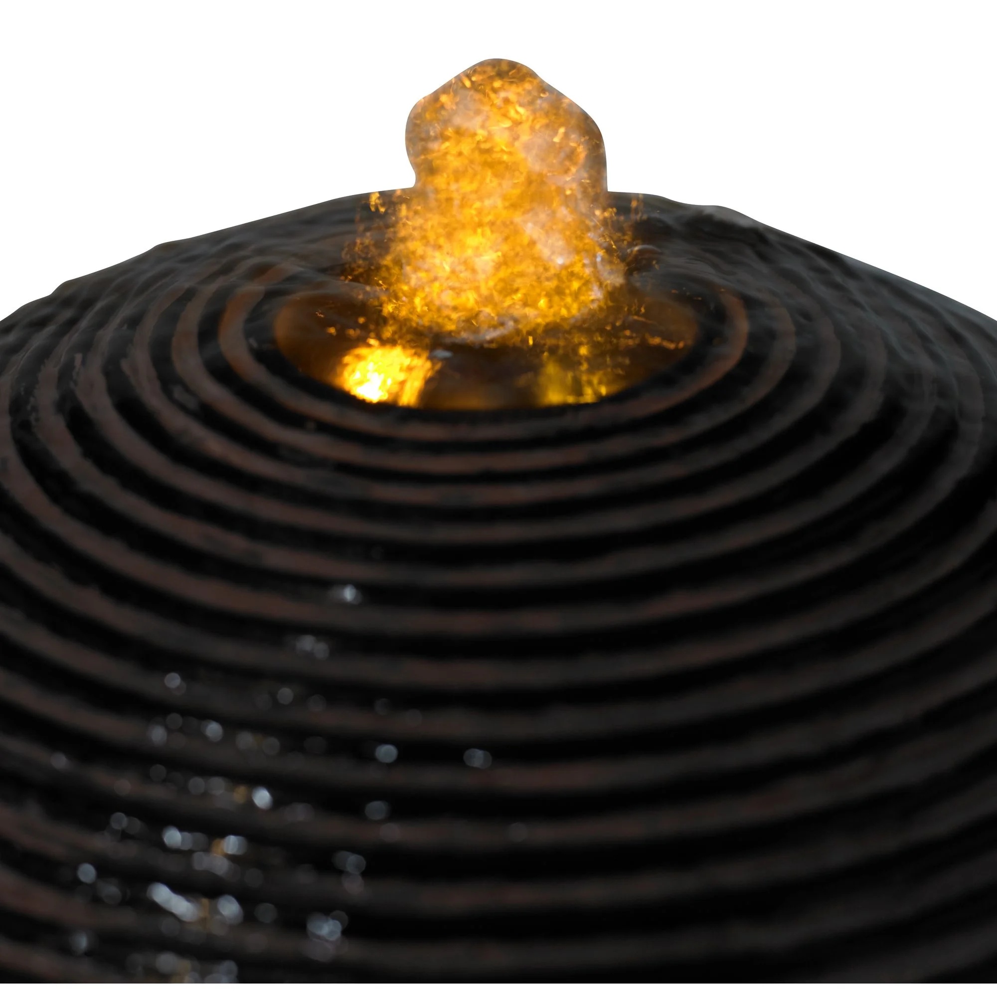 Dark Sphere 35 1/2" High Zen Modern Indoor Outdoor Decor Faux Stone Floor Fountain w/ Light LED Bubbler Pillar - Image 4