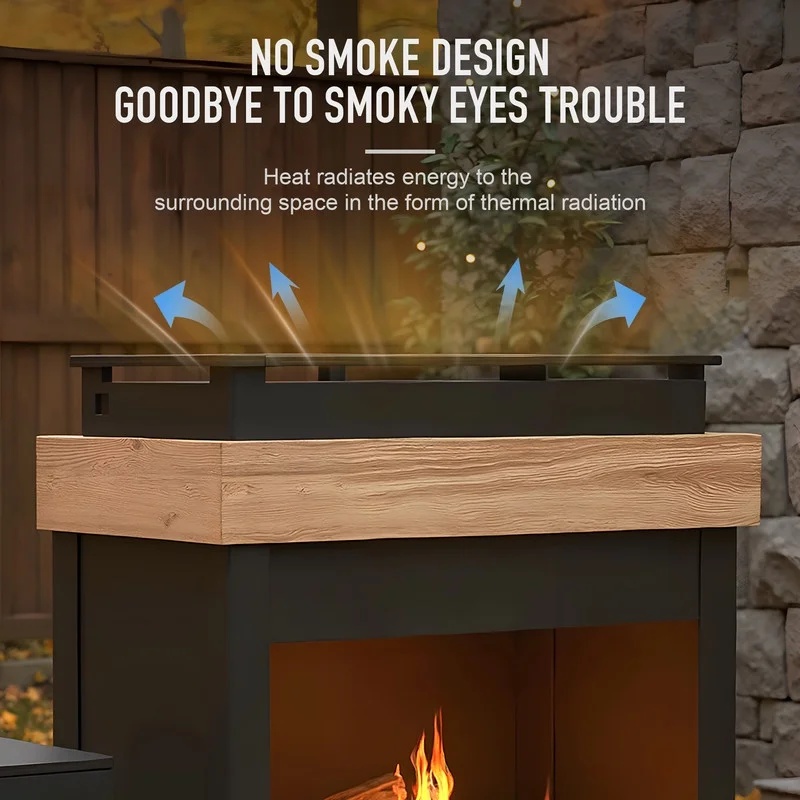 GAZEBETER Outdoor Gas Fireplace, 35" 50000 BTU Patio Gas Fire Pit Propane with Rain Cover, CSA Certified, Adjustable Flame for Deck, Backyard, Balcony - Image 17