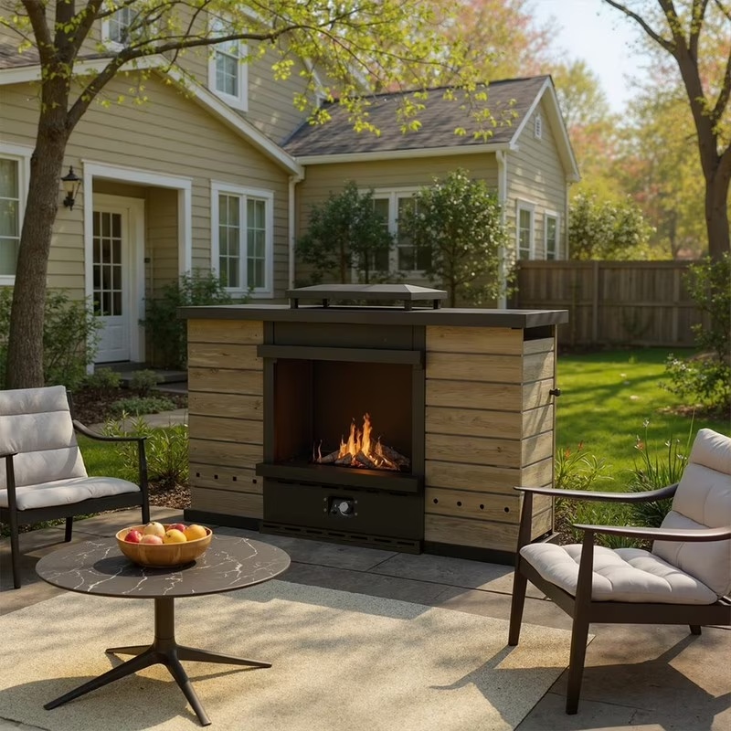 GAZEBETER Outdoor Gas Fireplace, 35" 50000 BTU Patio Gas Fire Pit Propane with Rain Cover, CSA Certified, Adjustable Flame for Deck, Backyard, Balcony - Image 5