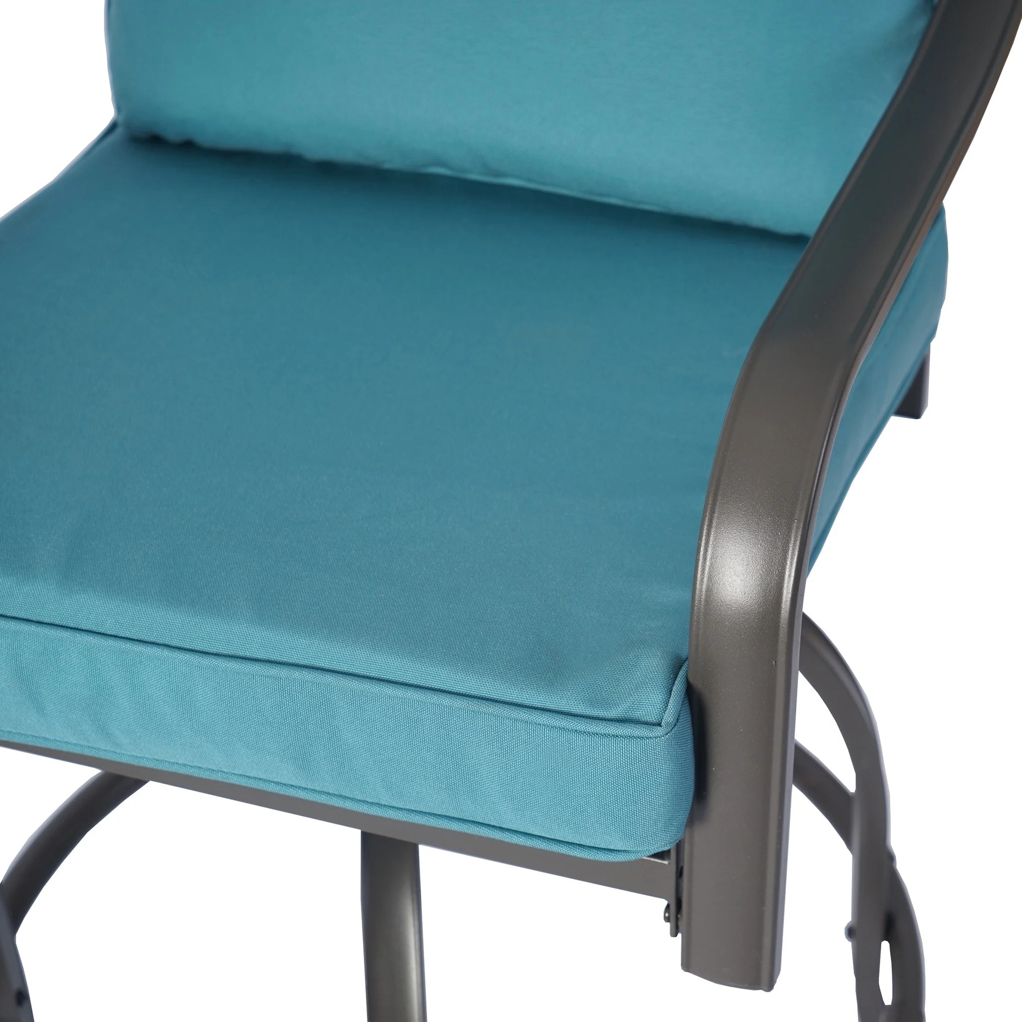 Kozyard Isabella High Swivel Bar Stools/Chair Set for Home Patio, Back Yard, Cafes, Bistro, Restaurants and Chic Bars (Aqua) - Image 7