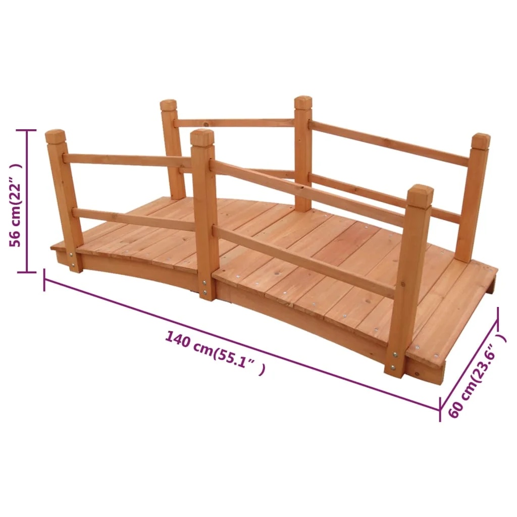 vidaXL Garden Bridge for Patio Pond Flower Bed Patio Decor Outdoor Garden Wood - Image 12