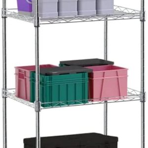 FDW Adjustable Storage Shelves Metal Storage Shelf fo adults(Chrome, 16.7L×11.8W×63.6H)