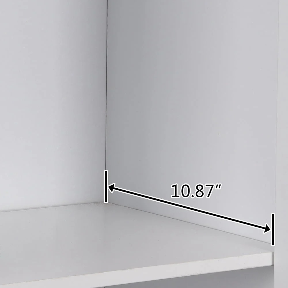 Canddidliike 2-Door Wood 72" Tall Storage Utility Floor Cabinet with 5 Shelves for Kitchen Pantry, White - Image 7