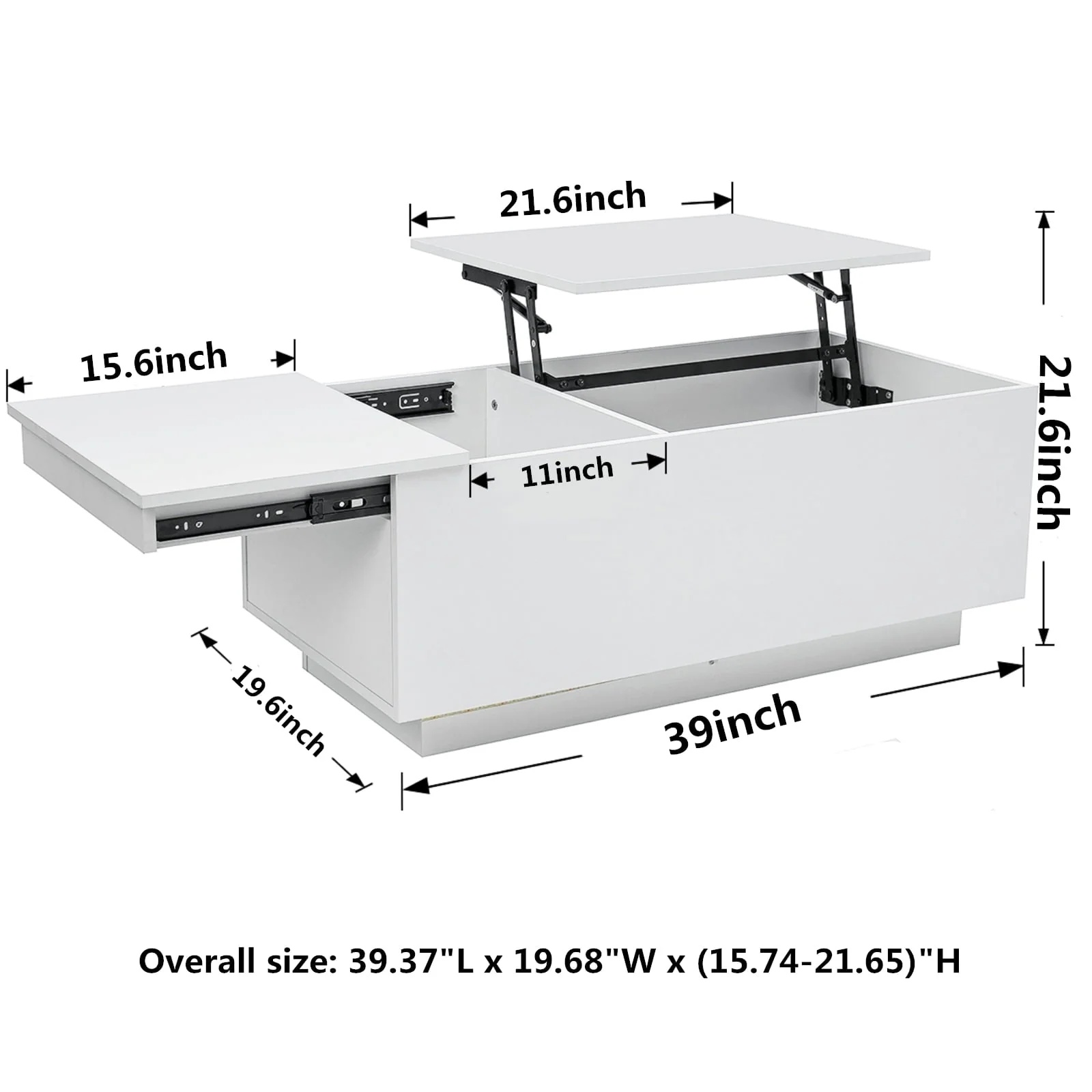 LED Coffee Table Lift Top End Table with with Charging Station and Storage Space Modern Rectangle Cocktail Tables Sofa Side Dining Table - Image 10