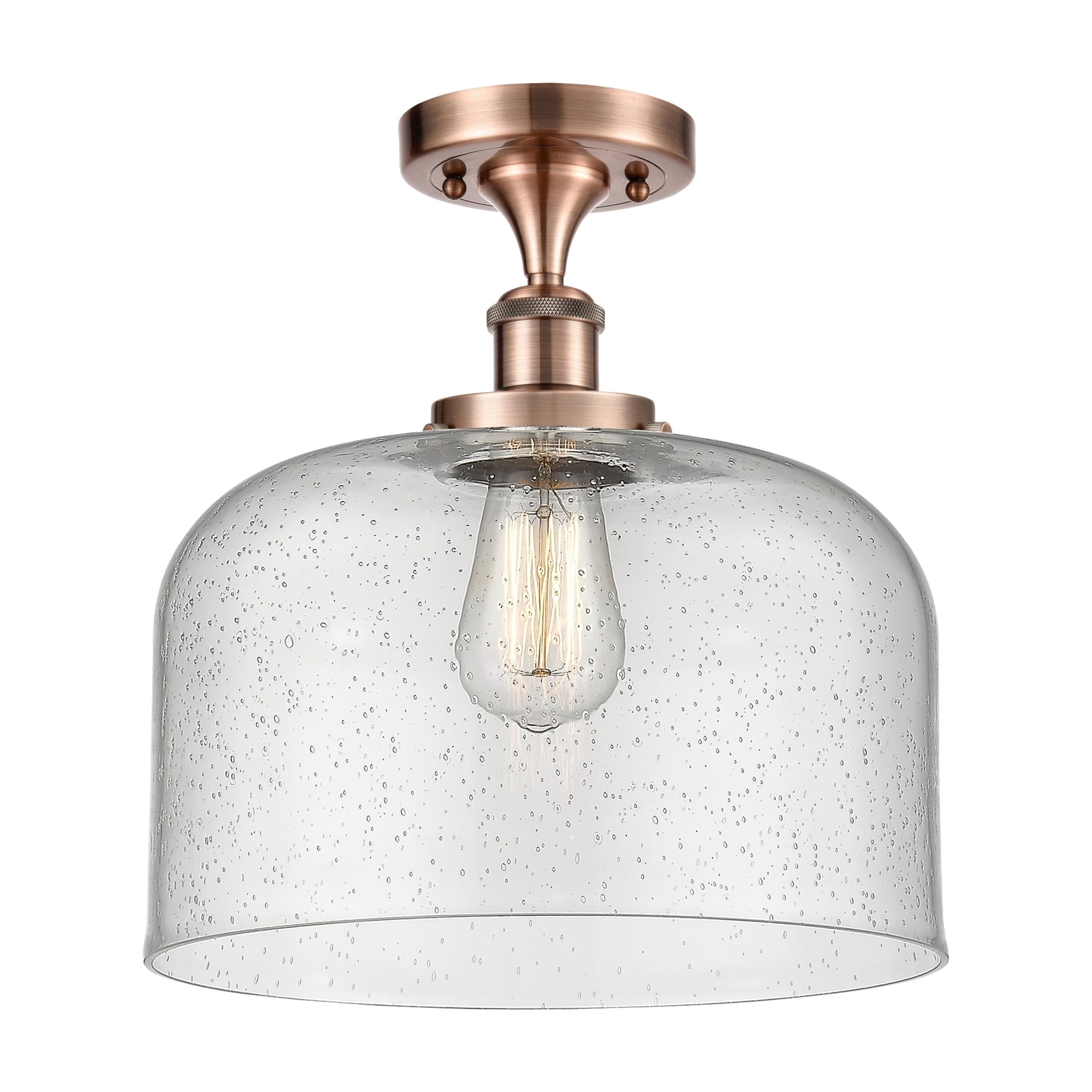 Innovations Lighting Ballston Urban Bell - 1 Light 12" Semi-Flush Mount Brushed Brass/Matte White - Image 25