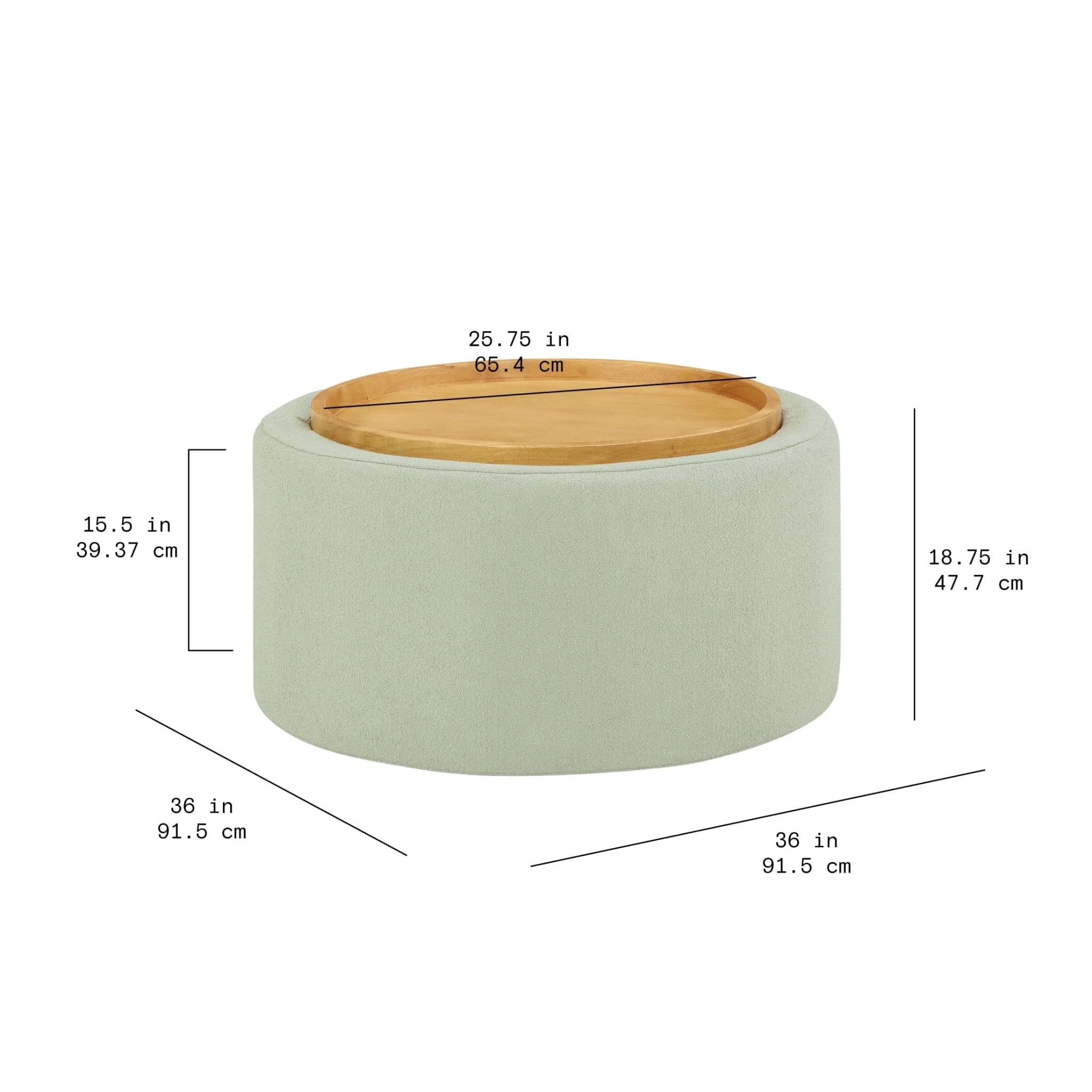 Beautiful Drew Stowaway Coffee Table with Storage by Drew Barrymore, Sage - Image 6