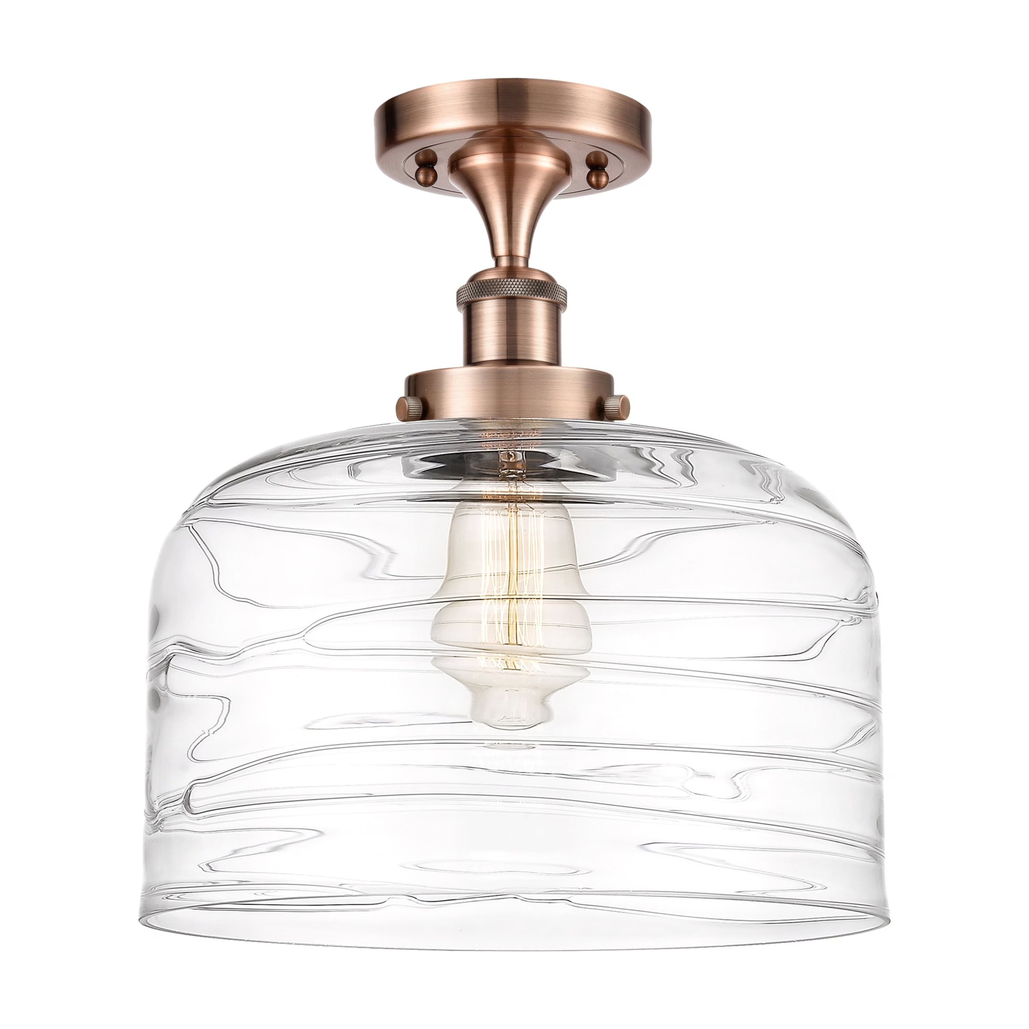 Innovations Lighting Ballston Urban Bell - 1 Light 12" Semi-Flush Mount Brushed Brass/Matte White - Image 17