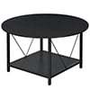 Dextrus Round Coffee Table with Storage, Rustic Living Room Tables with Sturdy Metal Legs, OAK - Image 2