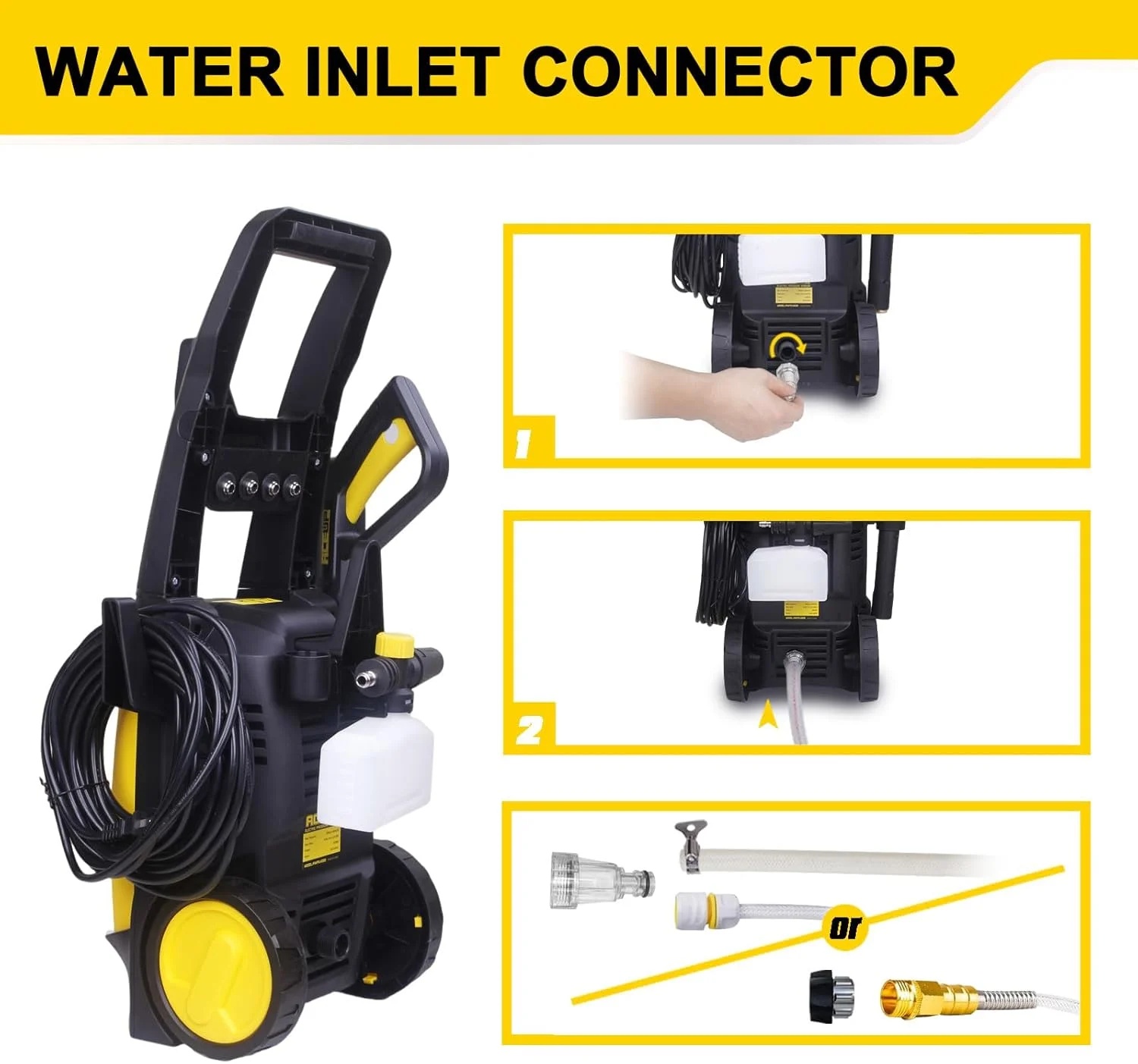 Aceup Energy 4000 PSI 2.6GPM Portable Electric Pressure Washer for Cars Fences Patios Driveways, Lightweight - Image 4