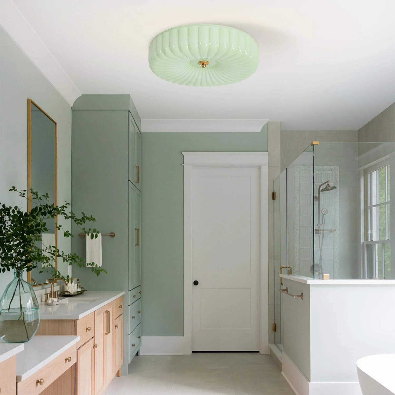 KCO Lighting Mid Century Modern LED Ceiling Lights Mint Green Glass Ceiling Lamp Large Hallway Ceiling Light - Image 31