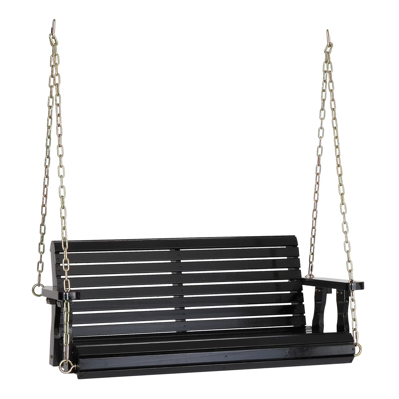 Ktaxon Patio Wooden Porch Swing for Courtyard & Garden, Heavy Duty 880 LBS Swing Chair Bench with Hanging Chains for Outdoors (White, 4 FT) - Image 3