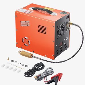 KFFKFF PCP Air Compressor, 4500PSI/30Mpa PCP Airgun Compressor with Integrated Converter & Fan Cooling Mechanism, Automatic Shut-off DC12V/AC120V Compact Paintball Tank Compressor