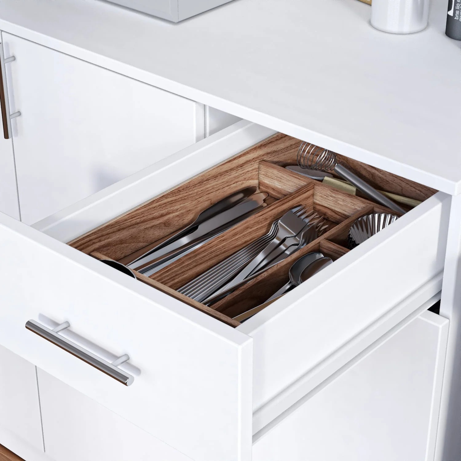 Kitchen Pantry Cabinet, 72" Kitchen Cupboard Freestanding Storage Cabinets with 6 Doors and Drawer, White - Image 3