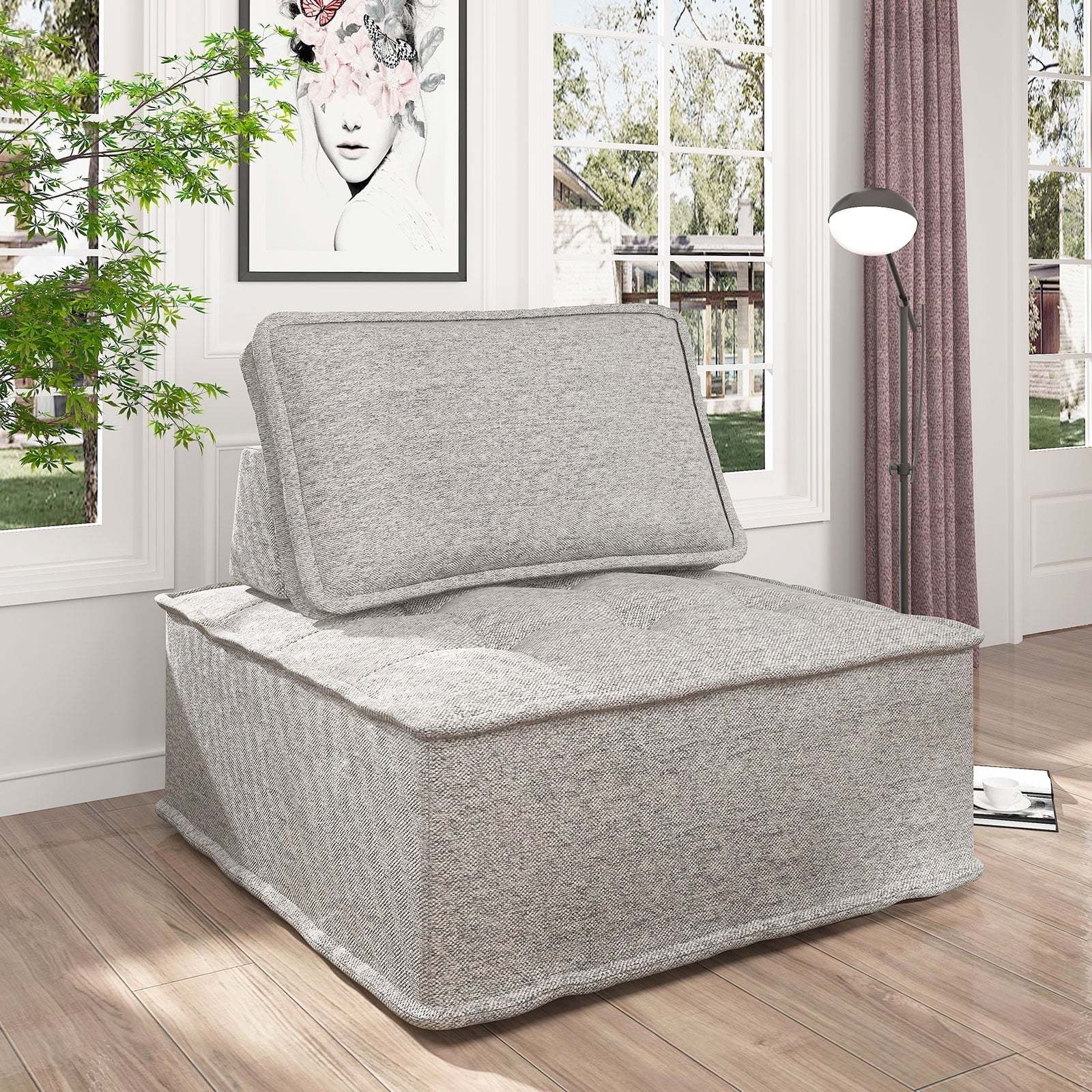 Mjkone Convertible Sectional Sofa Couch with Storage Ottoman, 86" W L-Shaped Couch for Living Room, 3-Seat Sofas with Reversible Chaise, Sectional Couches for Living Room/Office/Bedroom (Dark Gray) - Image 2