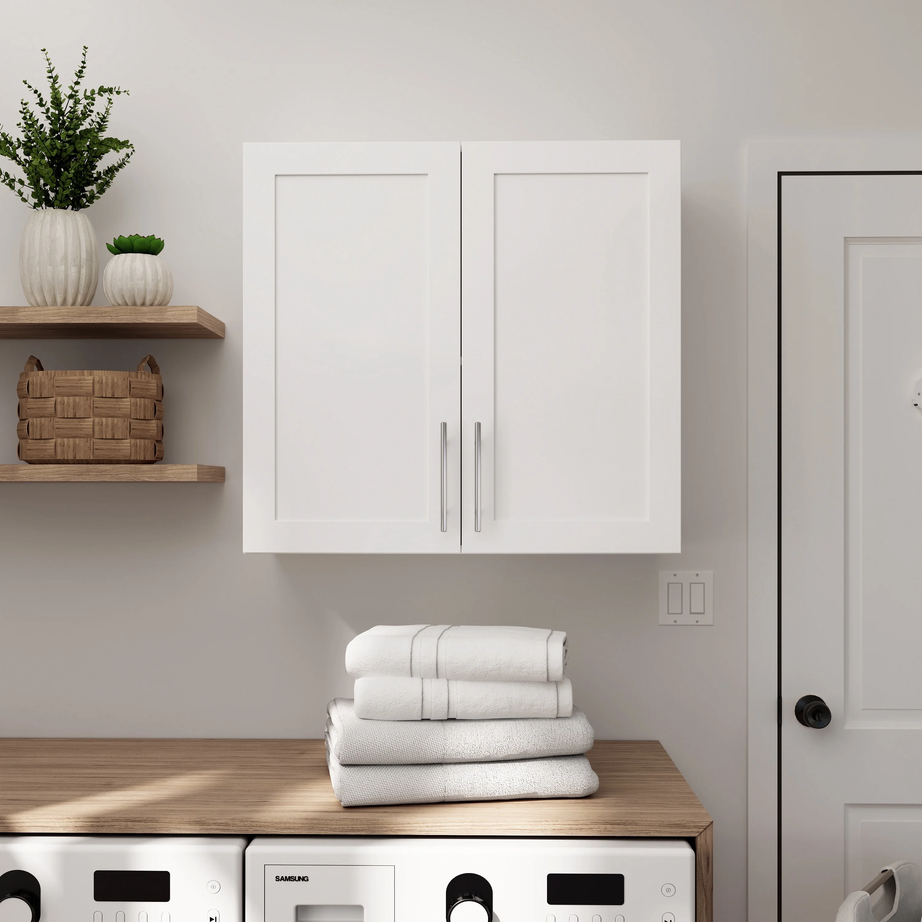 Prepac Elite 32" H Wall Cabinet with Panel Doors, White Storage Cabinet, Bathroom Cabinet, Pantry Cabinet with with 1 Adjustable Shelf 12.75" D x 32" W x 30" H, WSUR-1003-1 - Image 10