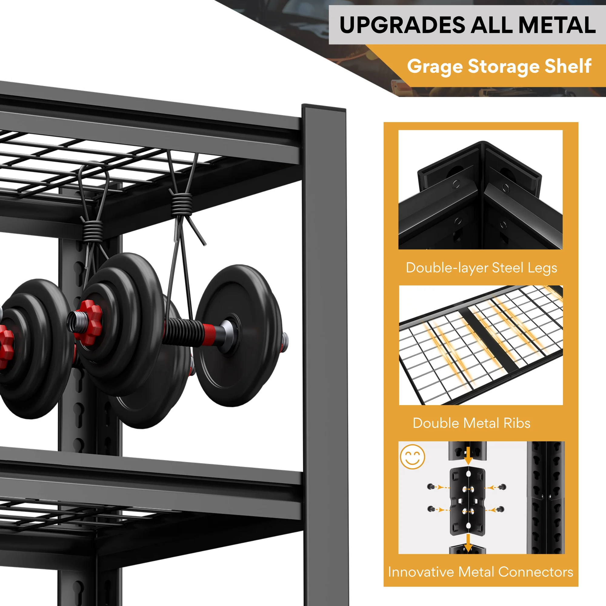 TrumanPick 2200LBS Metal Storage Shelves 40"W x 20"D x 59"H Garage Shelving Units Adjustable Storage Rack Heavy Duty Industrial Shelving - Image 2
