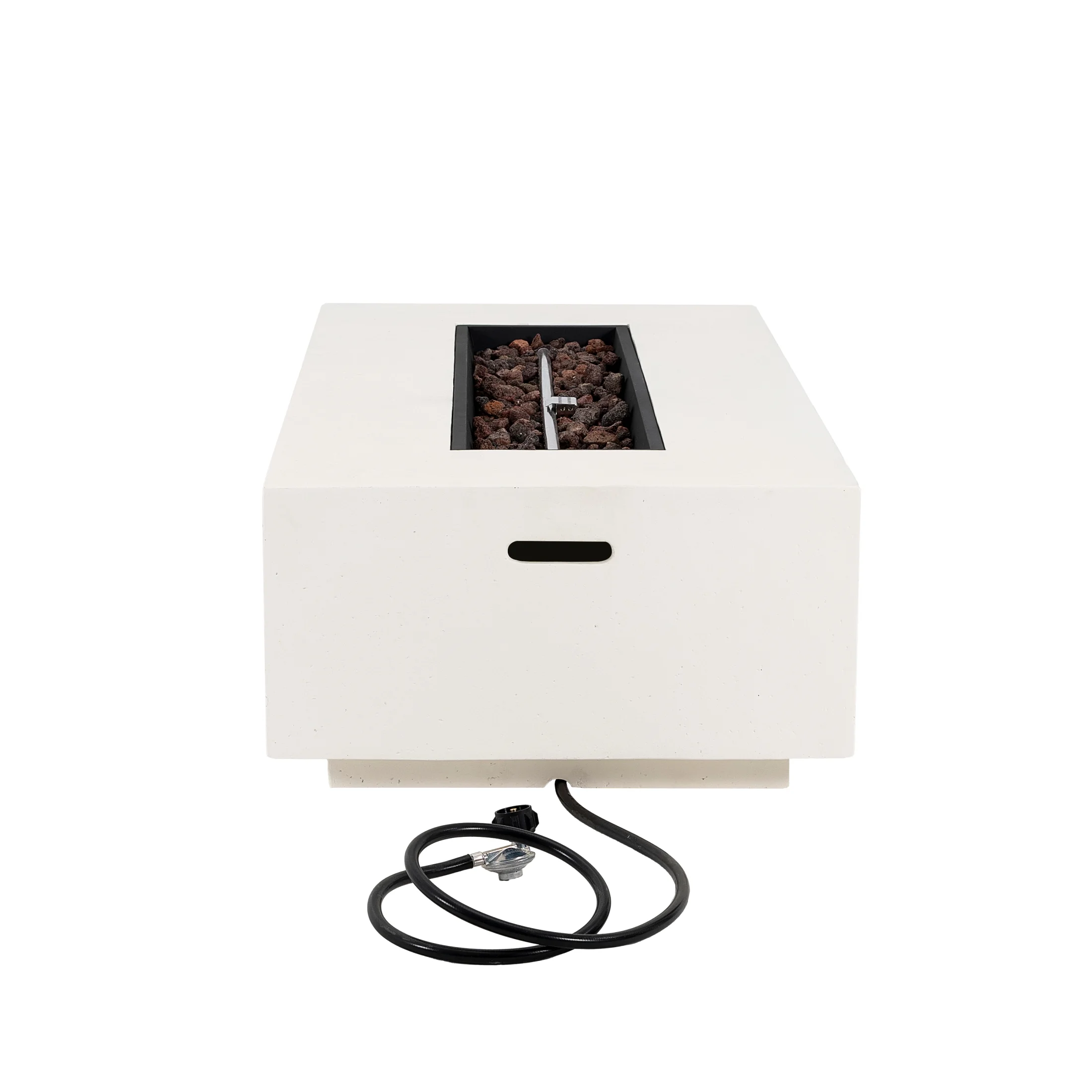 Christopher Knight Home Modern Outdoor 56" Rectangular Propane Fire Pit, 50,000 BTU, White MGO, (No Tank Cover) - Image 8