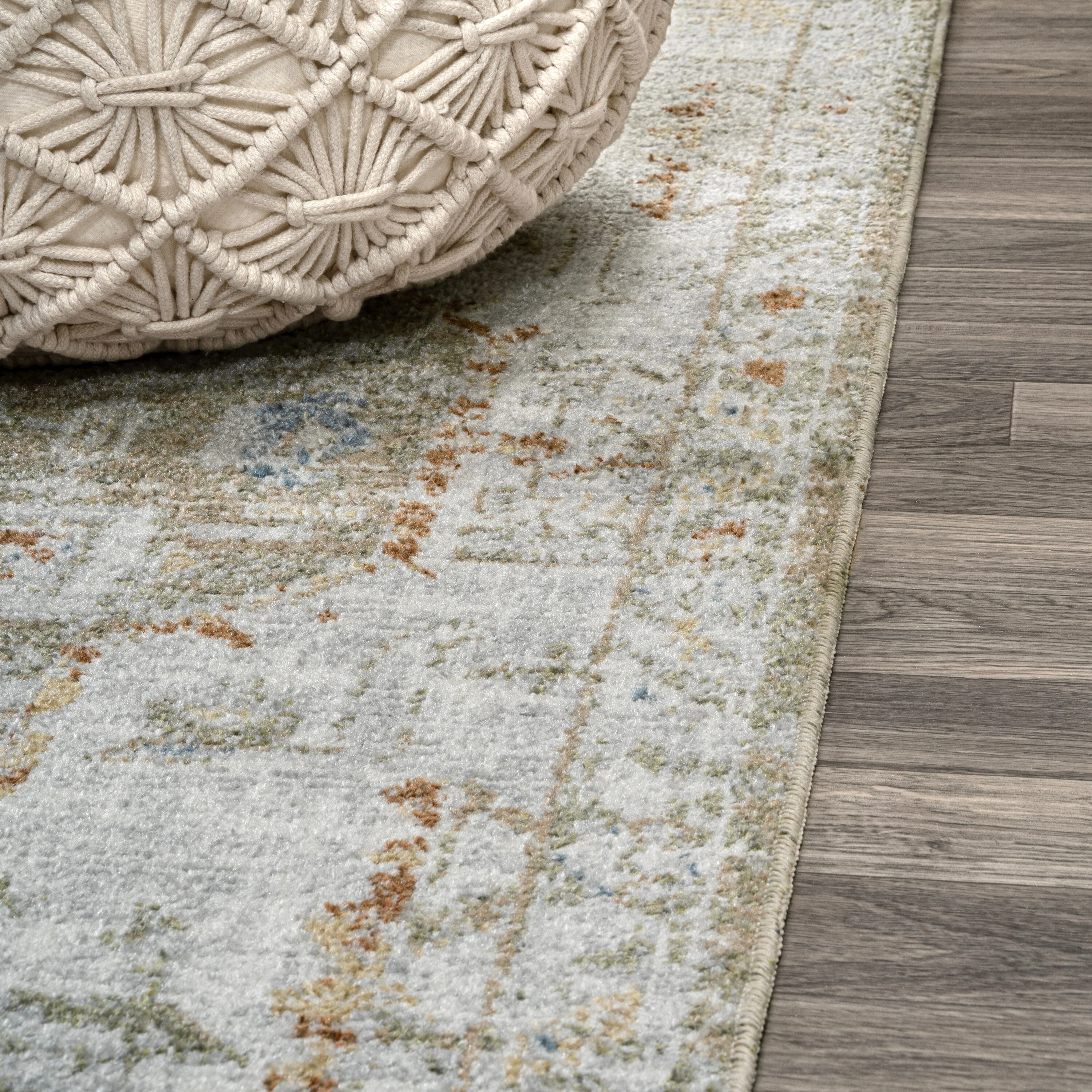 Bohemian Medallion Low-Pile Machine-Washable Area Rug, Cream and Terra - Image 30