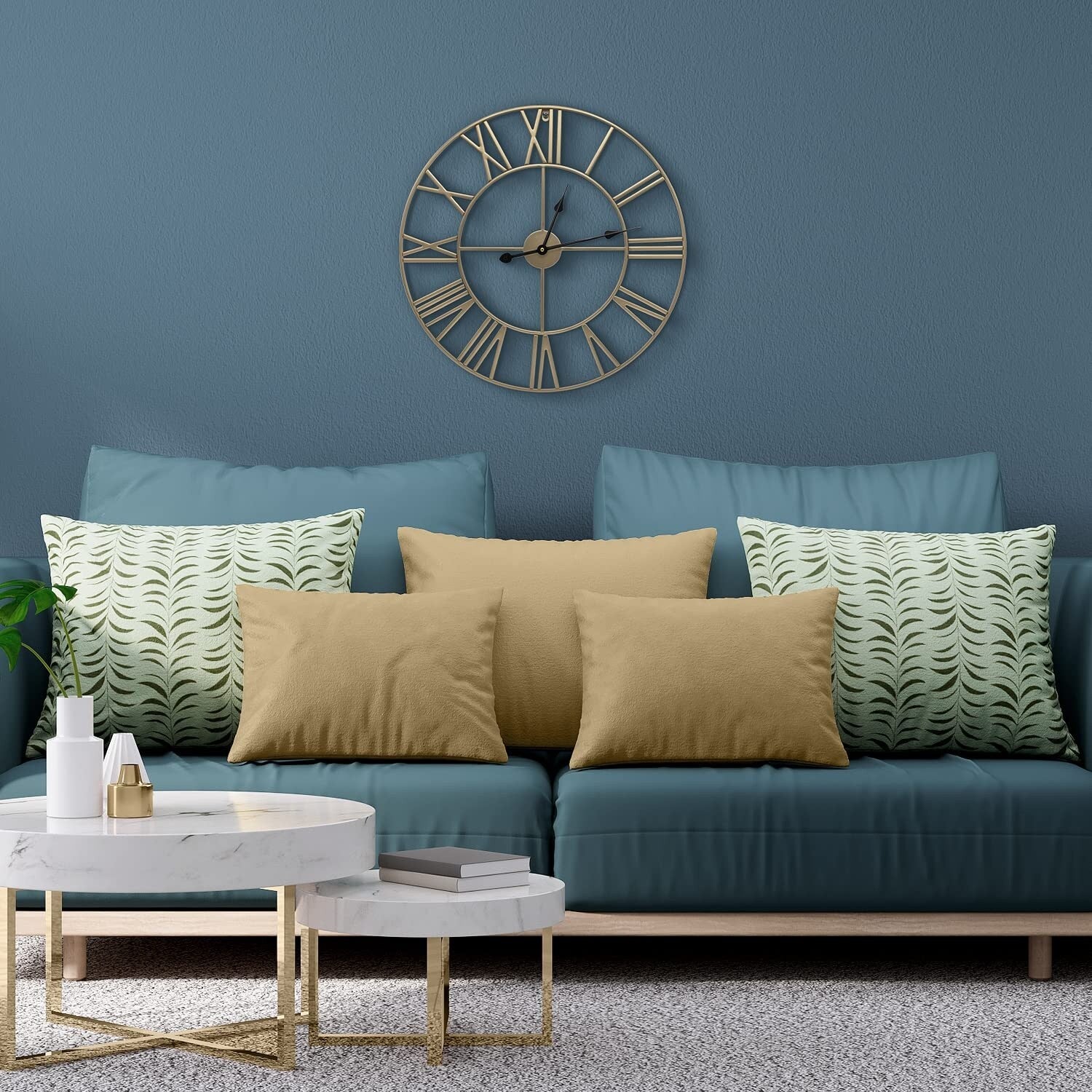24 Inch Large Round Gold Metal Wall Clock, Decorative Analog Clock for Home - Image 7