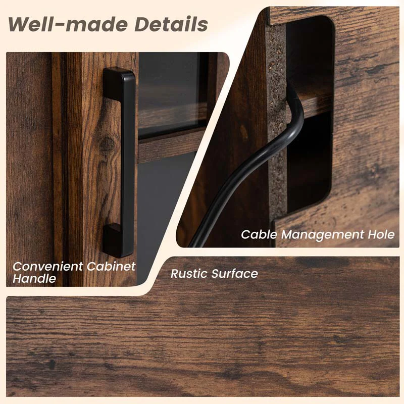 58" TV Console with 23" Fireplace Insert, Fireplace TV Stand for TVs up to 65 Inches, 1400W Electric Fireplace Heater - Image 29
