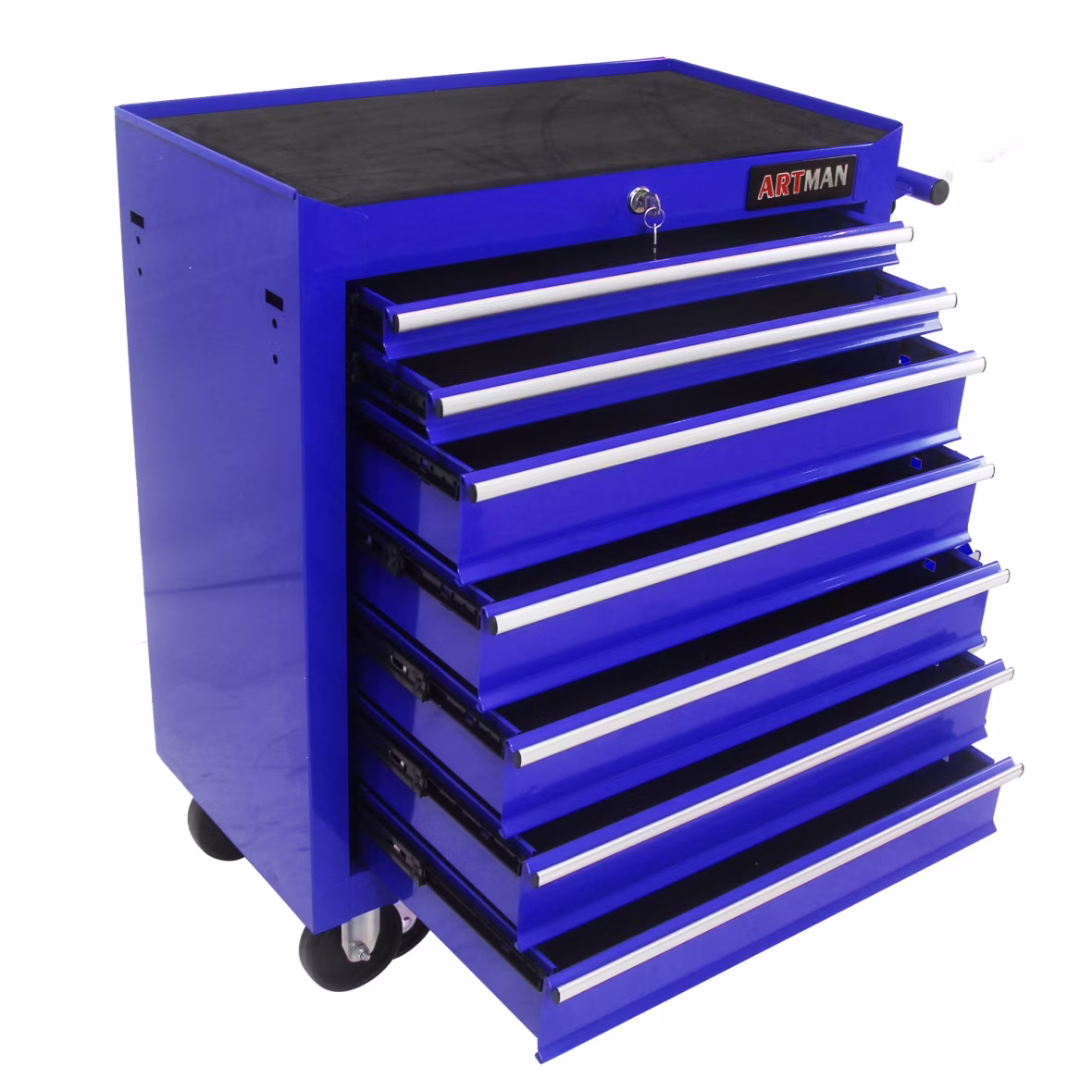 7-Drawer Metal Rolling Tool Chest with Wheels, Tool Storage Cabinet with Locking System, Toolbox with Wheels for Garage, Warehouse, Workshop, Repair Shop, Red - Image 7