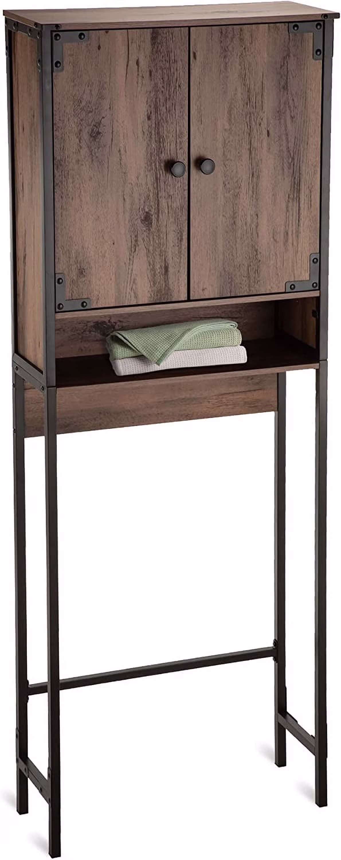 Landia Home over the Toilet Storage Cabinet, 3 Shelves, Brown Wood Finish - Image 3