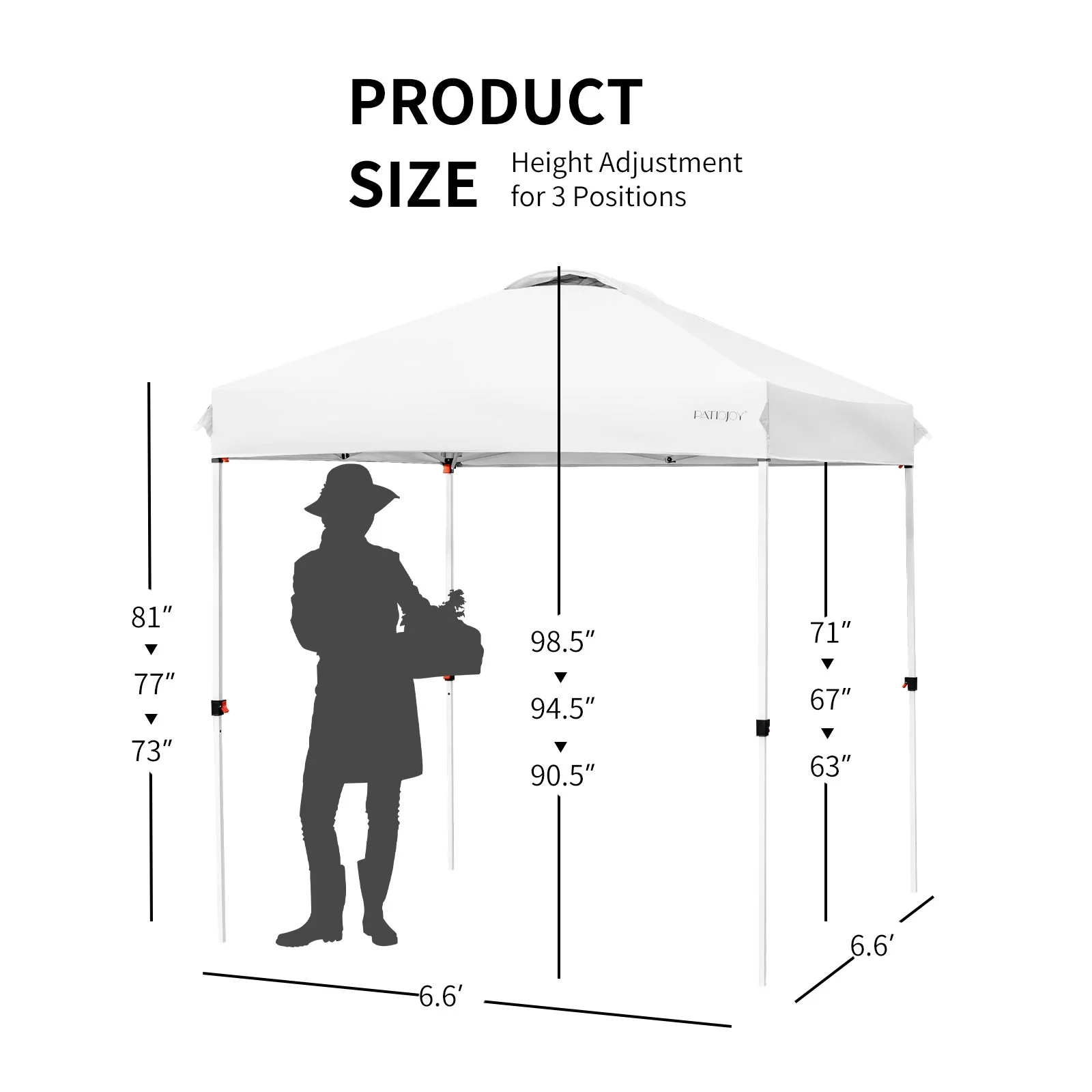 Patiojoy 6.6-?x 6.6-?Pop-up Canopy Tent Outdoor Camping Sun Shelter w/ Portable Roller Bag & 4 Weight Bags Blue - Image 22