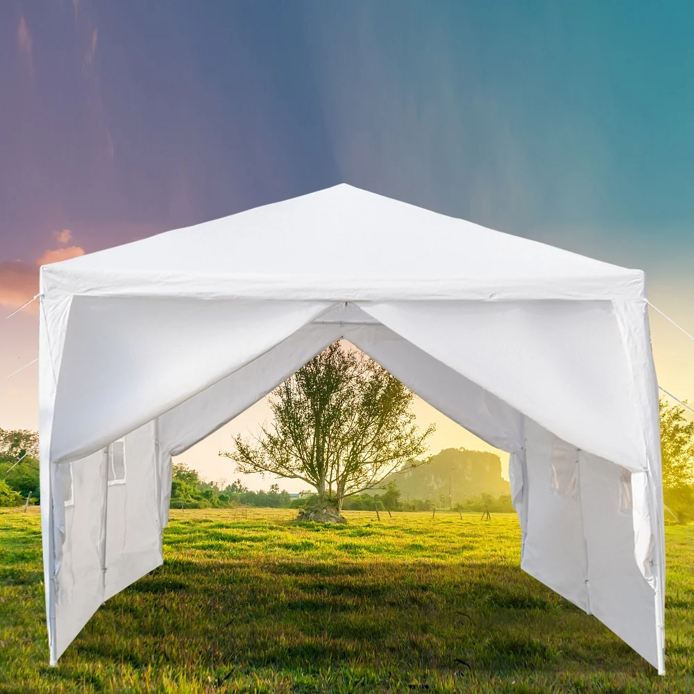 10'x20' Outdoor Party Tent with 6 Removable Sidewalls, Waterproof Canopy Patio Wedding Gazebo, White - Image 17