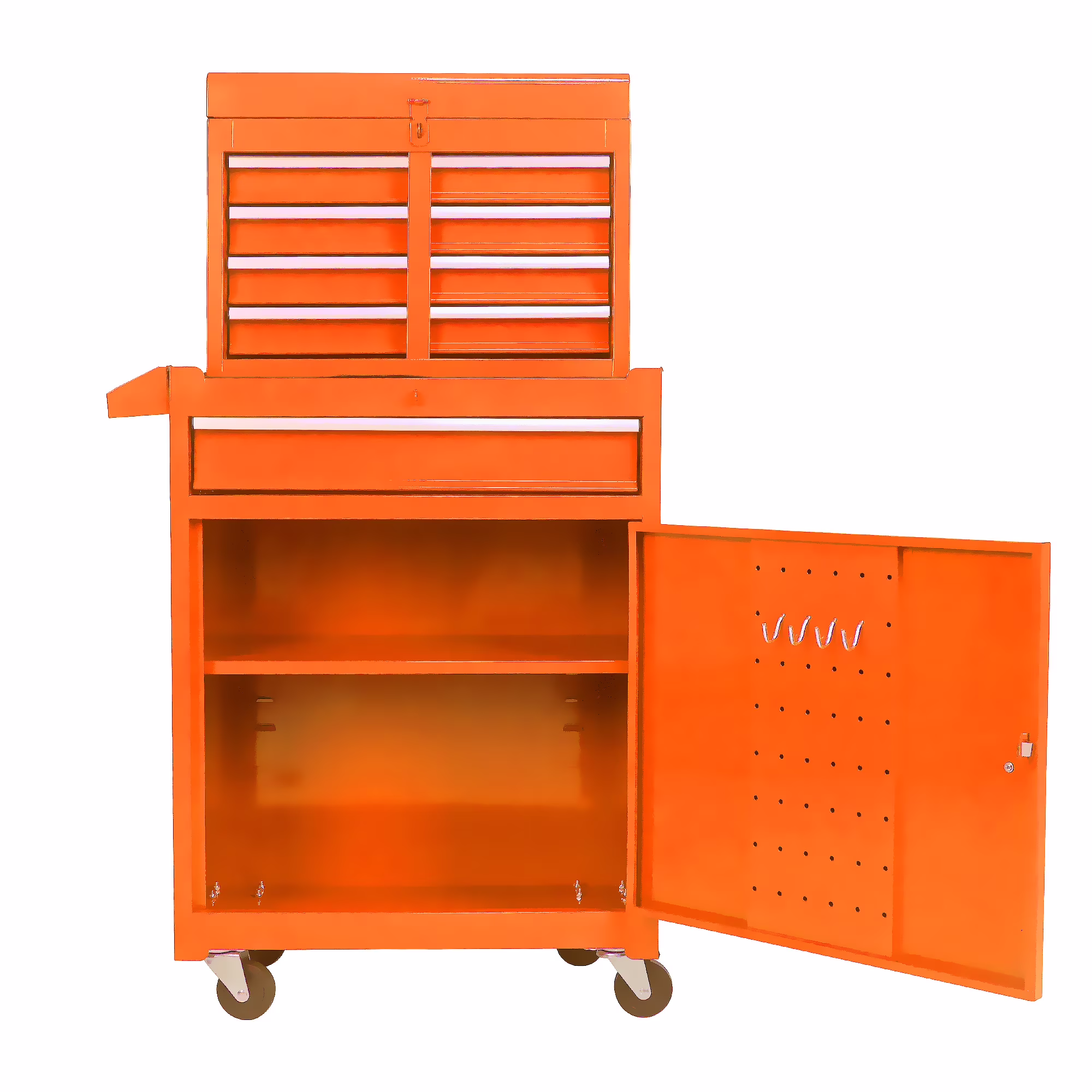 BTMWAY 5-Drawer Rolling Tool Storage Cabinet with Detachable Top Tool Box, Tool Chest with Universal Lockable Wheels, Metal Tool Cart for Garage, Workshop, Barbershop,red - Image 5