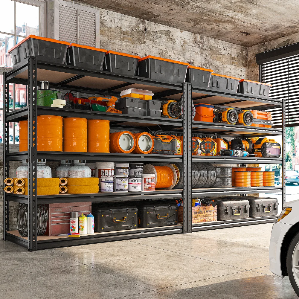 REIBII 48"W Heavy Duty Shelving 3000LBS Steel Shelving Adjustable Garage Storage Industrial Shelf,48"W x 24"D x 72"H - Image 5