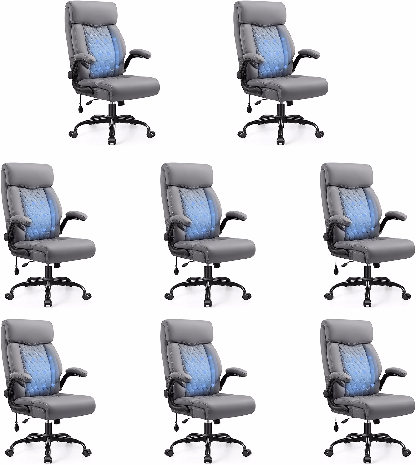 High Back Executive Office Chair with Inflatable Lumbar Support - Image 10