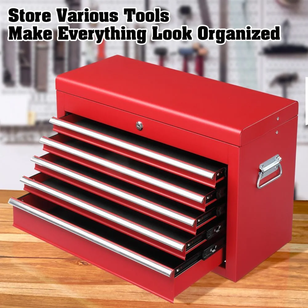 IVV 4-Drawer Rolling Tool Chest w/Lock & Key, Tool Storage Cabinet with Universal Wheels, Anti-Scratch Liners, Tool Organizer Box for Garage, Warehouse & Repair Shop, Red - Image 16