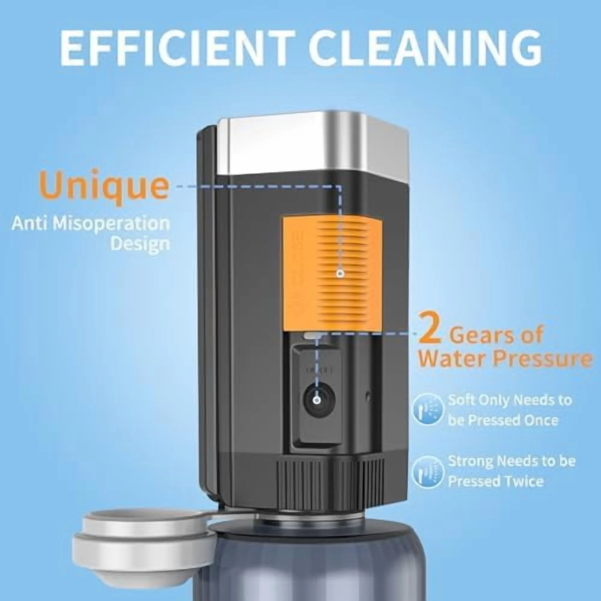 Portable Bidet for Travel, Rechargeable Bidet Sprayer with 400ml Bottle Capacity, Waterproof High Pressure Handheld Bidets for Women/Men, Postpartum Care, Hygiene Cleaning - Image 4