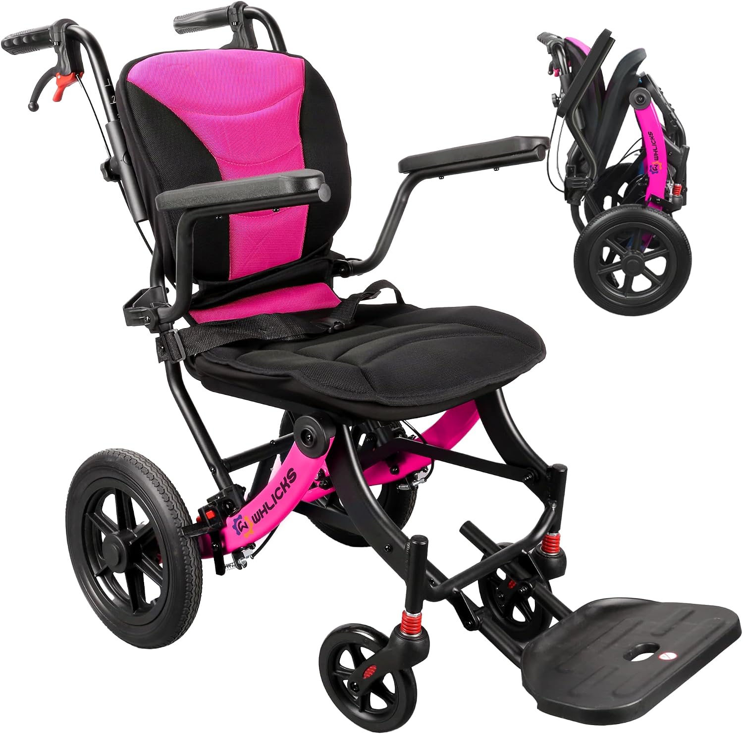 Wheelchairs for Adults Transport Chair Lightweight Foldable with Telescopic Handle,17" Width Compact Portable Folding Travel Wheel Chairs for Seniors - Image 3