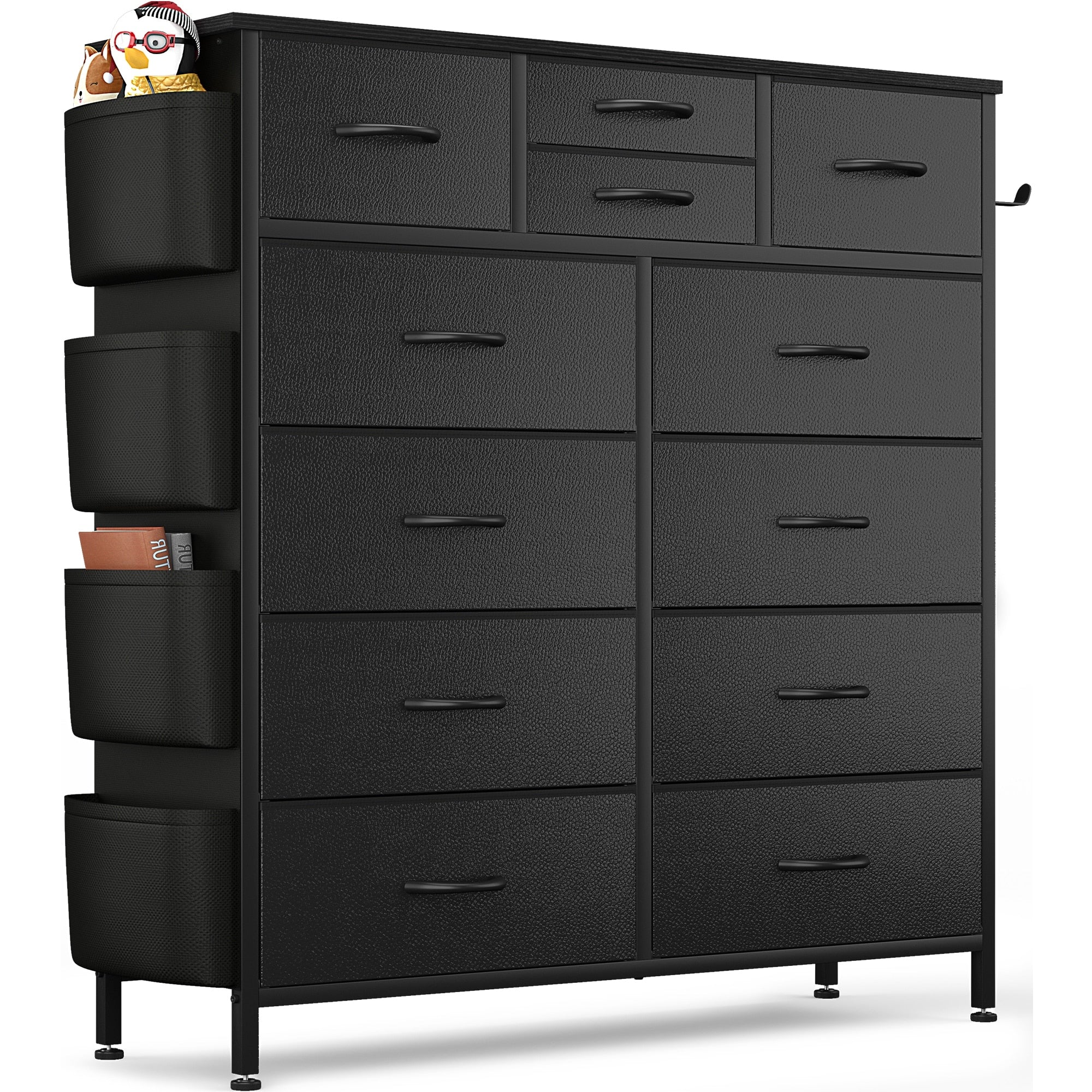 12 Drawer Fabric Dresser, Tall Bedroom Chest of Drawers with Storage - Image 4
