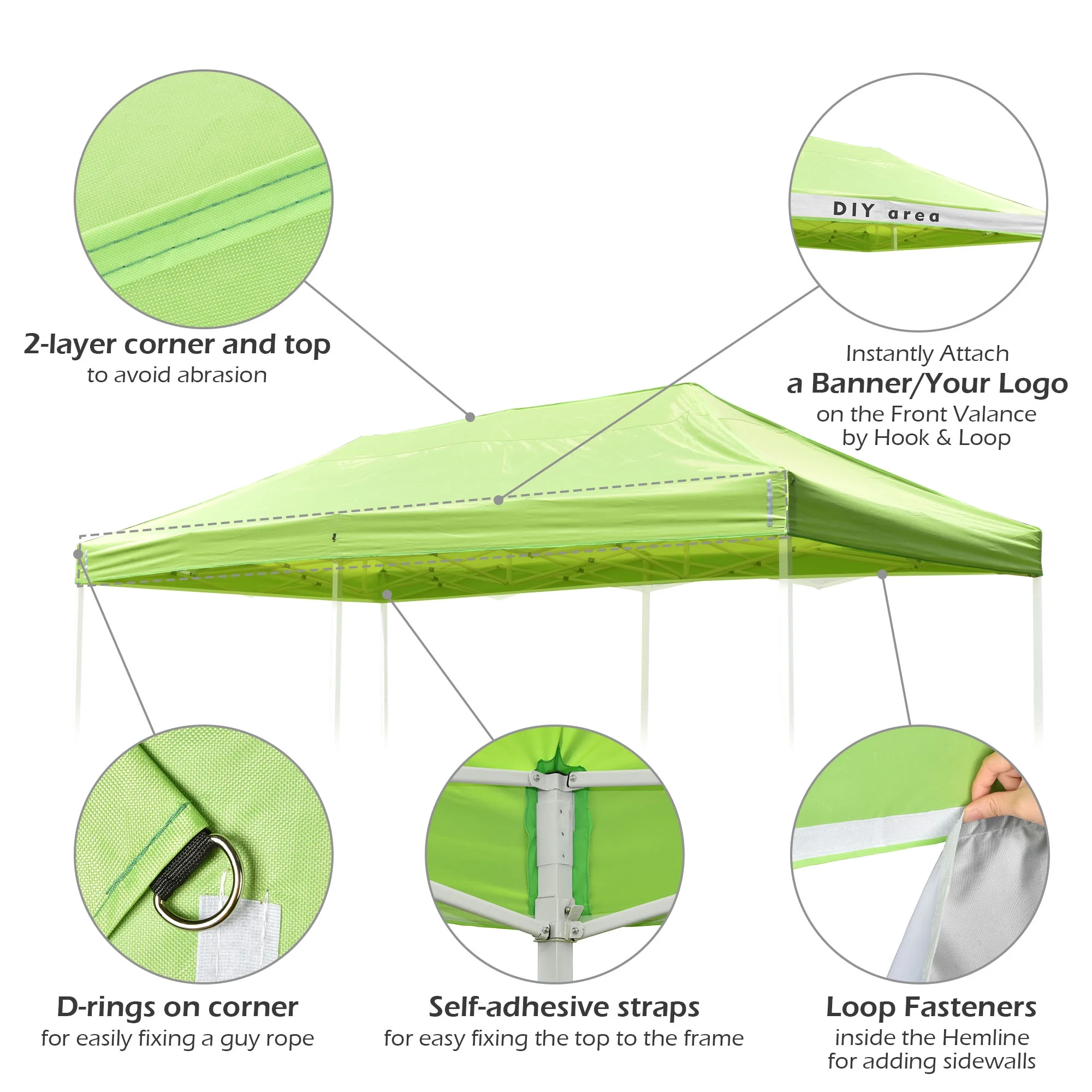 InstaHibit 10x20Ft Replacement Pop up Canopy Top Sunshade Cover Outdoor Patio - Image 58