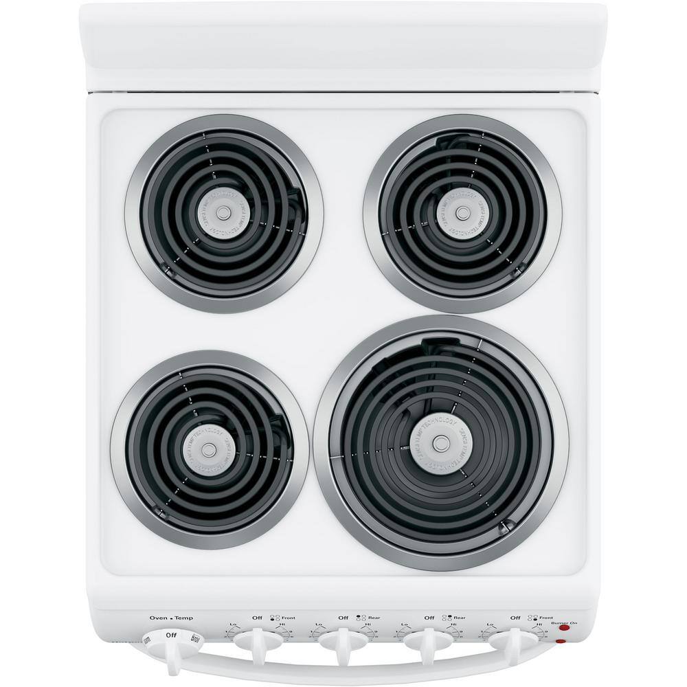 20 in. 4 Burner Element Free-Standing Electric Range in White - Image 4